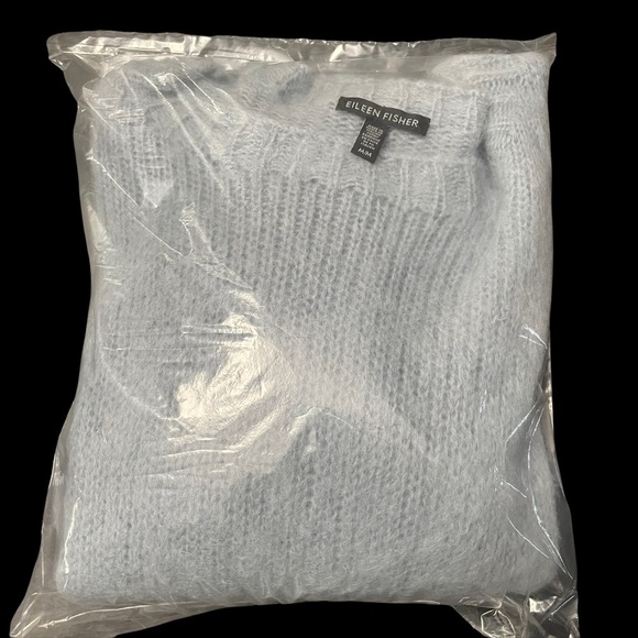 Eileen Fisher Gray Mohair Alpaca Crew Neck Sweater Size M - Picture 11 of 11